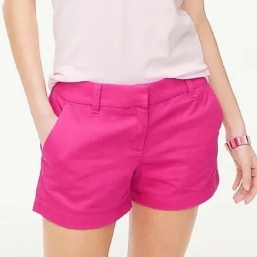 NWOT J. Crew Wm's Mercantile 3.5" Classic Radiant Fushia Chino Shorts, Var. Szs